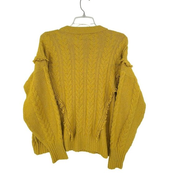 Design 365 Women's Cable Knit Long Sleeve Sweater Yellow Size L - Picture 6 of 9